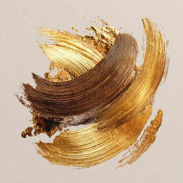 Abstract gold and bronze paint brush strokes texture
