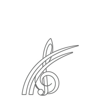 Treble Clef with Abstract Musical Elements