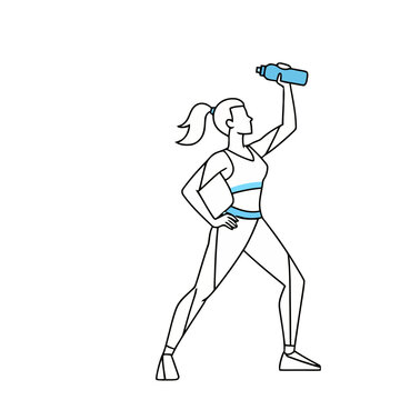 Woman in athletic wear holding a water bottle