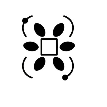 Abstract geometric shape with petals and arcs