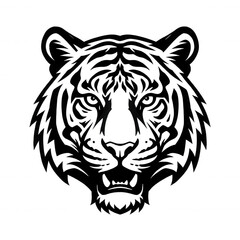 Obraz premium Tiger Head Outline Isolated Transparent Background