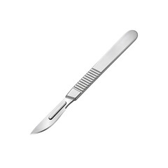 Fototapeta premium Stainless steel surgical scalpel isolated precision medical cutting tool for healthcare and laboratory procedures
