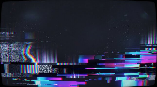 Abstract Digital VHS Glitch Pixel Texture Futuristic Wallpaper