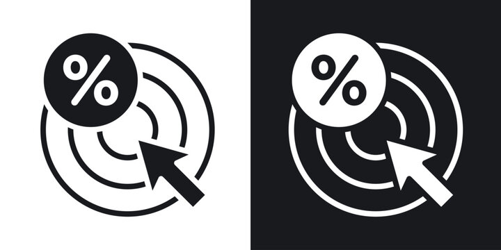 Click through rate icon flat illustrations group
