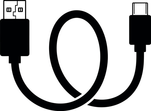 Usb type c and usb a cable icon
