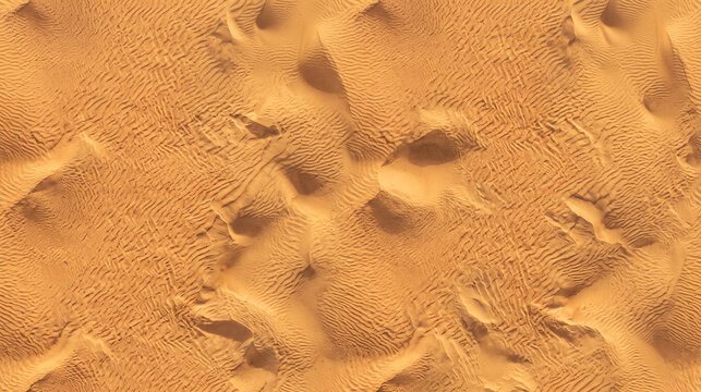 Aerial View of Martian Desert Landscape with Sand Dunes and Craters
