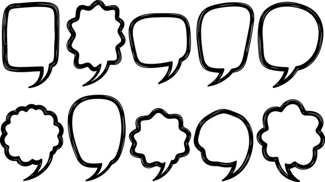 Set of hand drawn speech bubbles for comic design