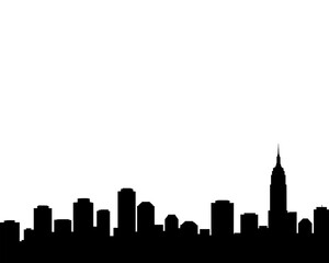 Fototapeta premium City Skyline Silhouette Against White Background