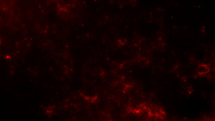 Red fiery nebula background with glowing particles and smoky texture, perfect for dramatic cosmic visuals, energy concepts, and bold digital scenes. © Aksver