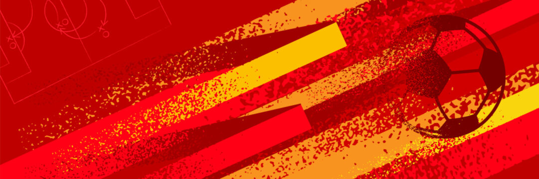 soccer banner Energetic sports design inspired by Spanish national colors.