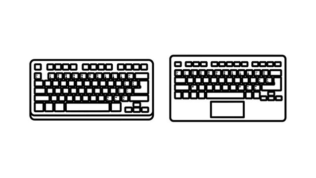 Computer keyboard icons representing desktop and laptop input hardware