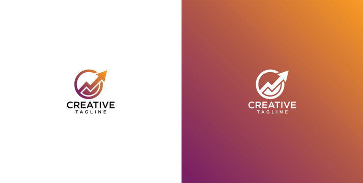 Creative business logo with upward arrow symbolizing growth and progress, perfect for finance and investment companies