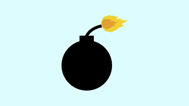 Bomb With Arroba Cyber Security 2d Animation with Alpha Matte