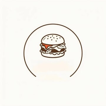 Minimalist Fast Food Logo Icon with Burger and Pizza Slice