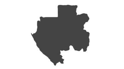 Obraz premium A detailed vector map of Gabon silhouette filled with a complex black and white geometric pattern, isolated on a clean white background for professional design projects.