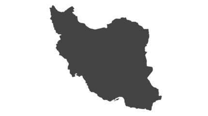 Obraz premium A detailed vector silhouette map of Iran featuring a complex dark geometric mosaic pattern, isolated on a white background, perfect for geography or travel projects.