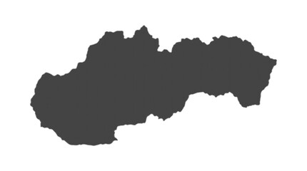 Obraz premium Detailed black and white textured silhouette map of Slovakia isolated on a white background, perfect for geography projects, travel design, and educational presentations.