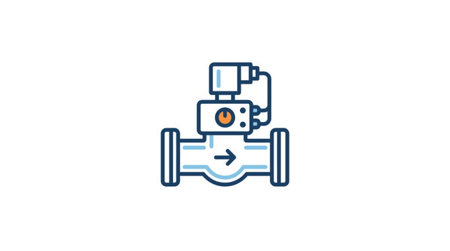 Industrial Pipe Control Valve and Flow Meter System