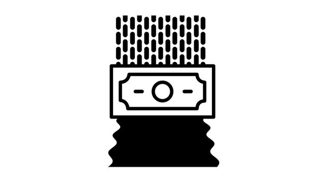 Black and white frosted air conditioner unit icon design combined with money bill representing cooling cost for professional creative use today for de