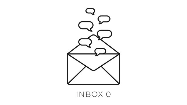 Inbox Zero Concept Vector Illustration with Open Envelope and Bubbles