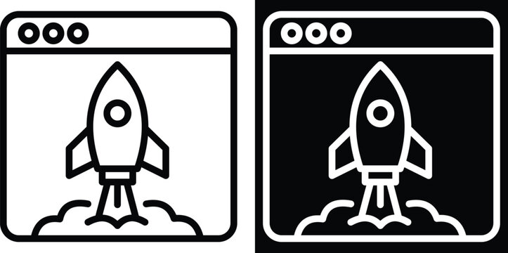 launch Two-tone version in black and white background