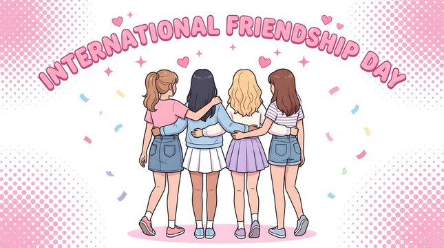 Happy international friendship day celebrating togetherness and joy
