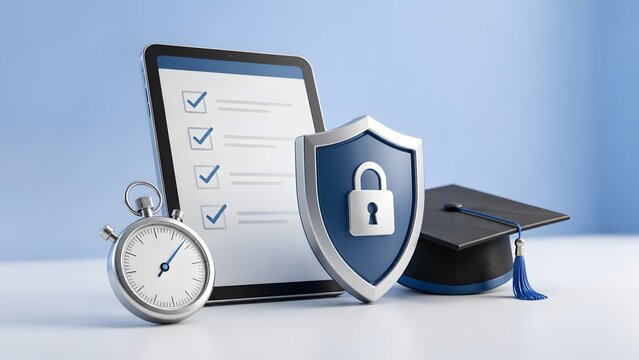 Achieving secure online learning goals: Digital education, task completion, time management, and data protection for success.