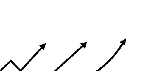 Obraz premium Arrows Three Upward Pointing Graphic Symbol Showing Growth Direction and Progress for Business Strategy Concept