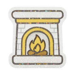 Obraz premium PNG Cozy fireplace illustration art