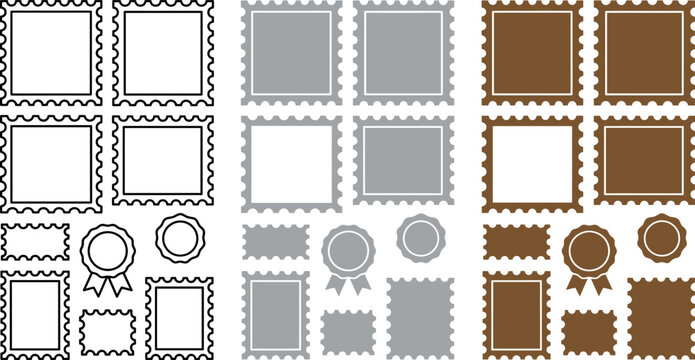 Postage stamp frames and seals collection