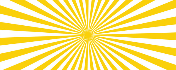Fototapeta premium Latar belakang abstrak kuning dengan cahaya sunburst. starburst kuning dengan halftone. latar belakang retro sinar matahari dengan flash