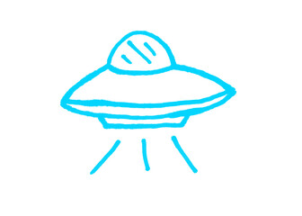 Hand drawn ufo spaceship flying saucer sketch with spaceship extraterrestrial illustration astronomy background unidentified phenomenon technology universe exploration © Hafiz