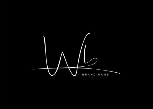 WL letter beauty cursive handwriting logo. vector logo| abstract logo| minimalist logo| brand identity| calligraphy design.