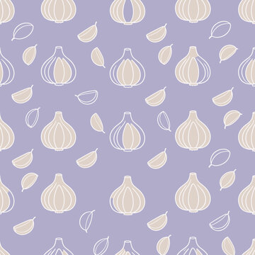 Garlic Pattern Seamless Wallpaper Design Illustration