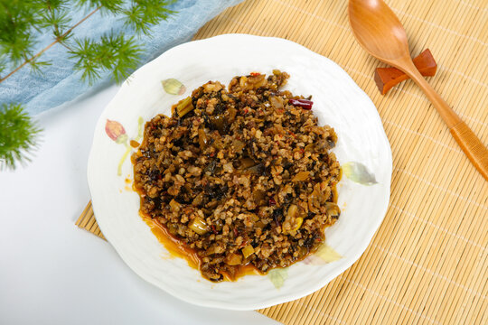 Minced Pork Stir Fry With Pickled Mustard Vegetable And Chili
