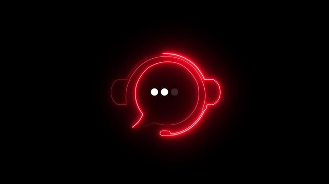 Neon Customer Support and Live Chat Assistance, Online Messaging and Help Desk Concept, Real Time Communication with Client Services, Chatbot and Agent Support for Business and Customer Care.