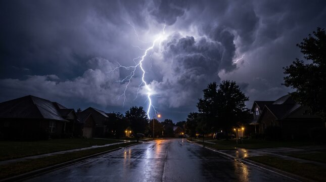 lightning strike at night