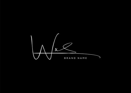 WX letter beauty cursive handwriting logo. vector logo| abstract logo| minimalist logo| brand identity| calligraphy design.