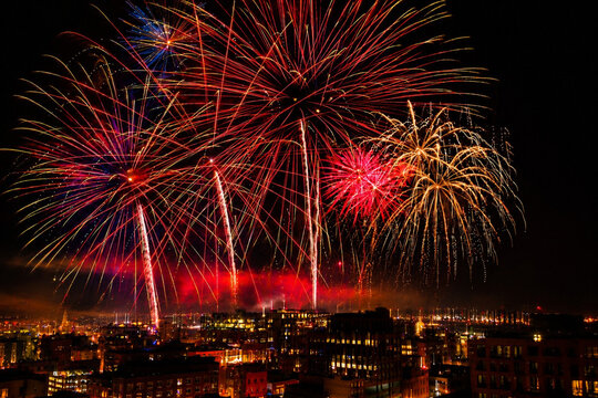 Fireworks display from Coors Field in Denver, Colorado
