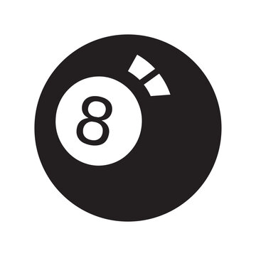 Close-up of Eight Ball from Billiards Game.
