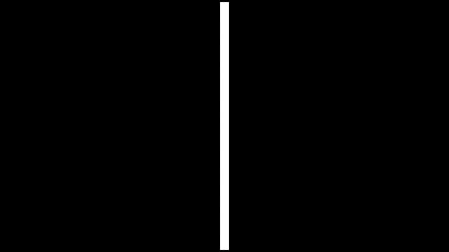Geometric white line and rectangle scaling morph transition animation on black background