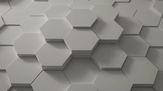 A repeating pattern of gray hexagonal shapes in a 3D grid