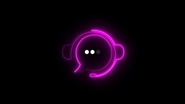 Neon Customer Support and Live Chat Assistance, Online Messaging and Help Desk Concept, Real Time Communication with Client Services, Chatbot and Agent Support for Business and Customer Care.