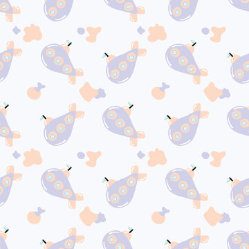 Kawaii submarine boat on a purple background, seamless pattern for toys, fabric, and paper wrap.