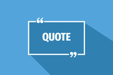 Fototapeta premium Quote box with long shadow, vector illustration