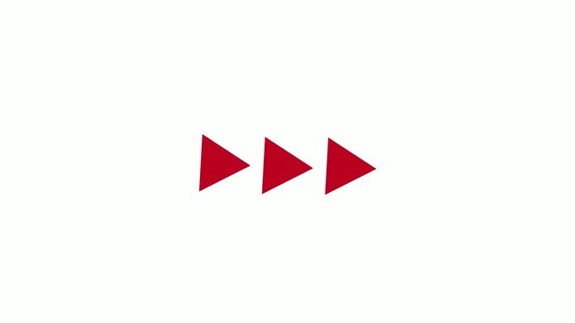 Fast forward sign moving forward on transparent background.Fast forward symbols icon symbol animation in 4k animation with alpha channel
