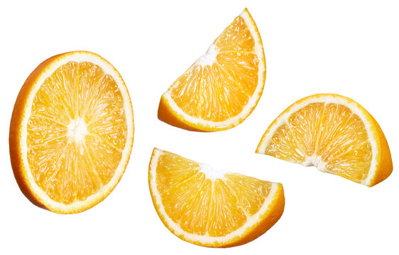 Set of fresh orange fruit