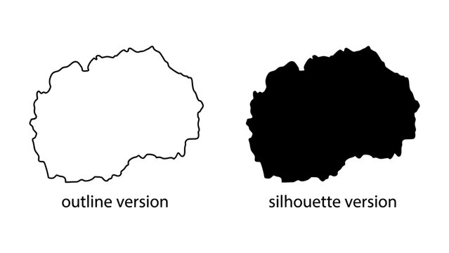 Macedonia Map Outline and Silhouette
