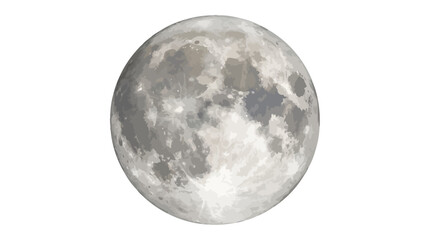 Moon glows brightly against a stark white background during a clear night cycle. © LAIJU 