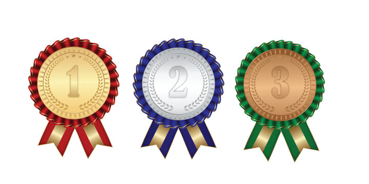 Award Ribbons & Medals: 1st, 2nd, 3rd Place Gold, Silver, Bronze for Competition Winners, Business Achievement & Top Ranking Recognition